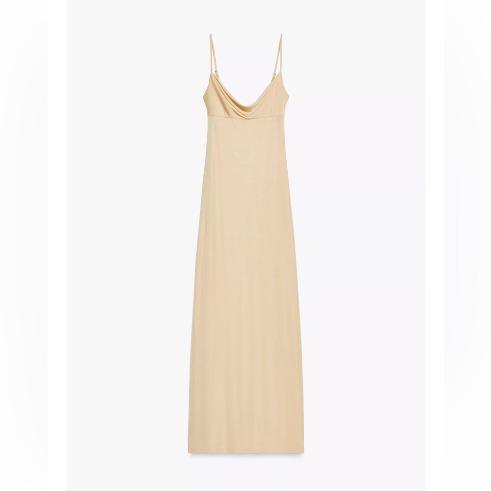 Zara Strapless Tan Maxi Dress